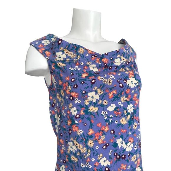 ModCloth Women’s Off-Shoulder Floral Print Top Purple Size Large - Picture 3 of 10